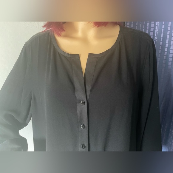 Eileen Fisher 100% Silk Black Mini Dress L - Picture 3 of 9